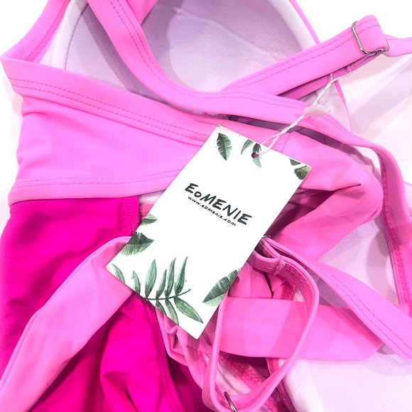 NWT EoMENIE - One Piece Swimsuit Cut Out Swimwear High Waist Monokini - Plus 22W - Picture 6 of 10